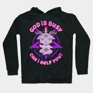 God Is Busy Can I Help You? - Cute Anime Baphomet Hoodie